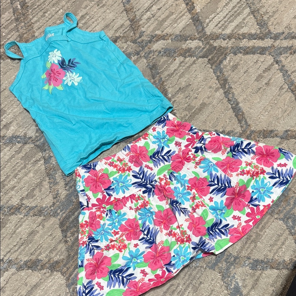 Floral Tank and Skirt Set
